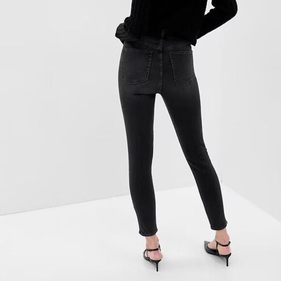 GAP Women's Sz 31/12 L Washed Black Sky High Rise True Skinny Denim Jeans - Picture 13 of 13